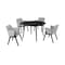 Armen Living Arcadia and Renzo 48" Round Gray and Black Wood 5 Piece Dining Set SETARDI5REBLGR48 - alternate 1
